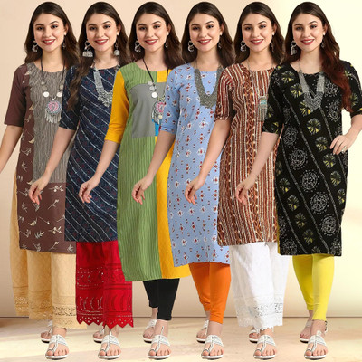 EthnicBasket Women Printed A-line Kurta(Multicolor)