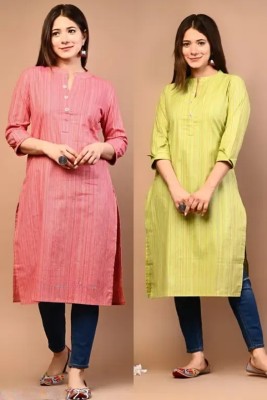 VIVIDH CREATIONS Women Striped A-line Kurta(Multicolor)