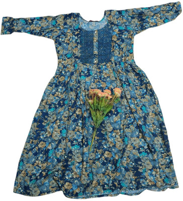 ANNAMALAIYAR TEX Women Floral Print Anarkali Kurta(Multicolor)