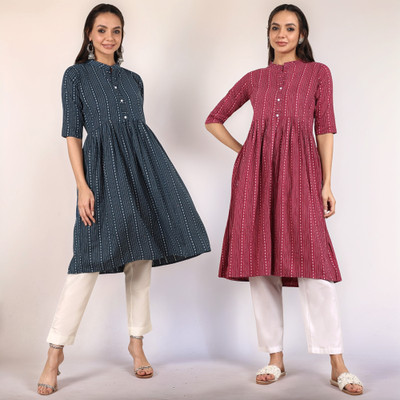 VIVIDH CREATIONS Women Embroidered Anarkali Kurta(Multicolor)