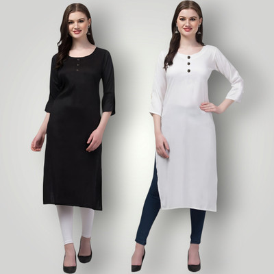 Coft Women Solid Straight Kurta(Multicolor)