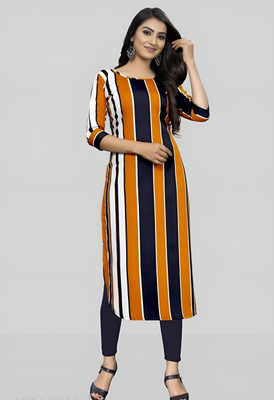 SHREE INFINITY EXPORT Women Printed A-line Kurta(Yellow)