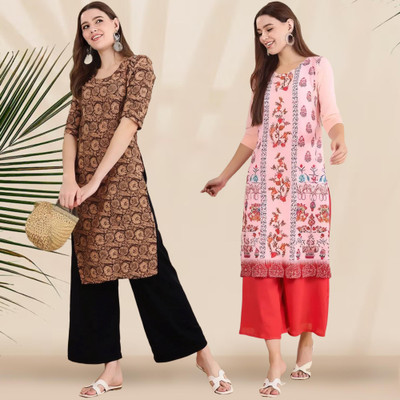 1 Stop Fashion Women Printed A-line Kurta(Multicolor)