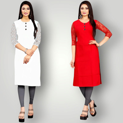 Coft Women Solid Straight Kurta(Multicolor)