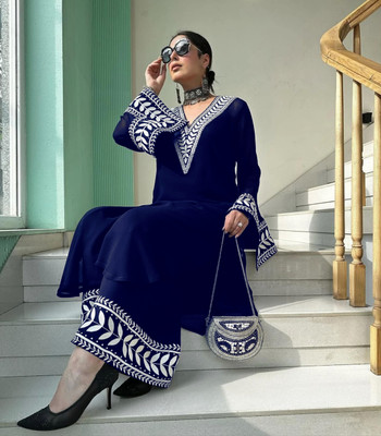 TRIVORA Embroidered Kurta, Trouser/Pant & Dupatta Set
