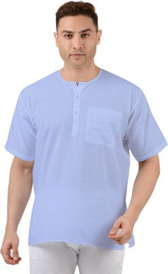 MAHARAJA Men Solid Straight Kurta(Blue)