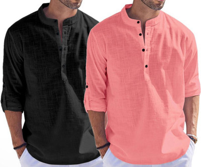 GUYS HUBB Men Solid Straight Kurta(Multicolor)