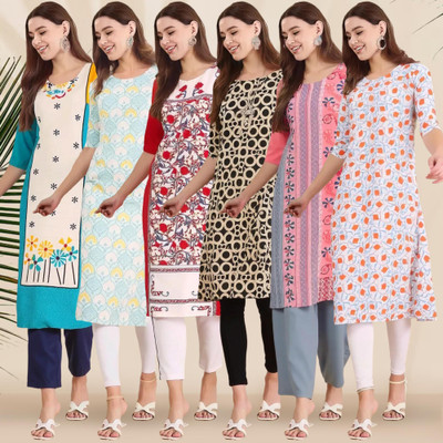 1 Stop Fashion Women Printed A-line Kurta(Multicolor)
