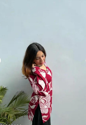 RTcollex Women Floral Print, Printed Straight Kurta(Red)