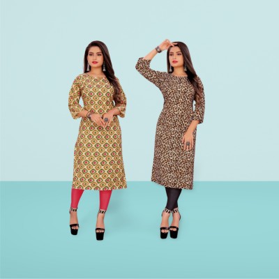 POLLU FASHION HUB Women Printed A-line Kurta(Multicolor)