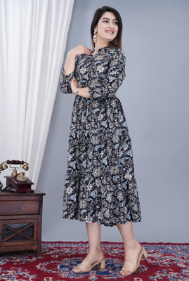 Shree Ganesh Fashion Women Floral Print Anarkali Kurta(Black)