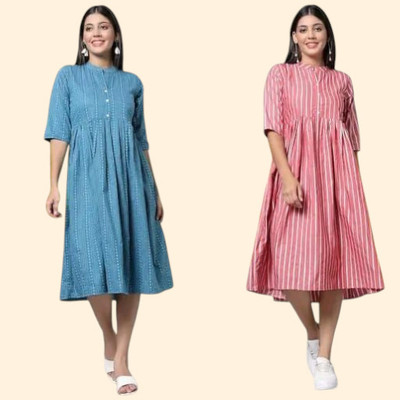 Houseofcommonk Women Printed Anarkali Kurta(Multicolor)