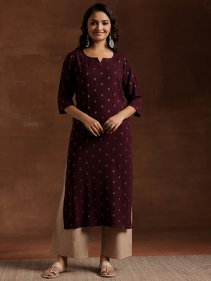 LIBAS Women Printed Straight Kurta(Purple)