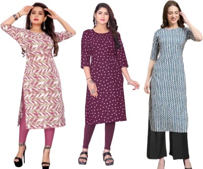 Dhruti Vaste Women Printed A-line Kurta(Multicolor)