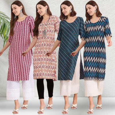 1 Stop Fashion Women Printed A-line Kurta(Multicolor)