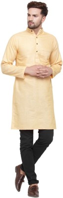 Aarsha Men Solid Straight Kurta(Beige)