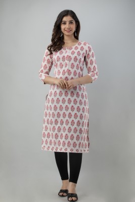 swadeshi fashion store Women Printed Straight Kurta(White)