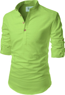TrendiVastra Men Solid Straight Kurta(Light Green)