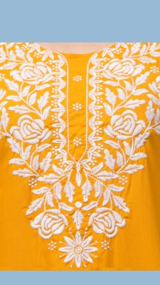 ASAD GARMENTS Women Embroidered Straight Kurta(Yellow)