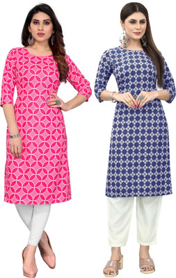 MARIDI FASHION Women Printed Straight Kurta(Multicolor)