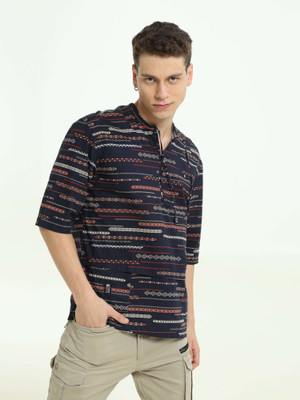 Estilocus Men Printed Straight Kurta(Multicolor)