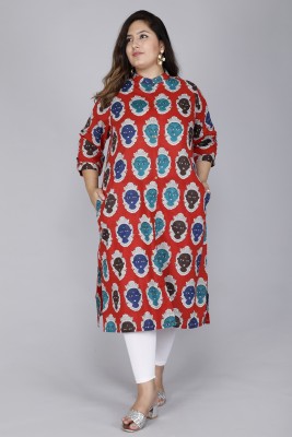 HouseOfCommon Women Printed A-line Kurta(Red)