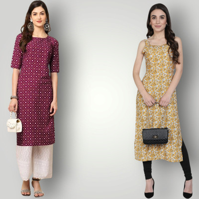 HouseOfCommon Women Self Design Straight Kurta(Multicolor)