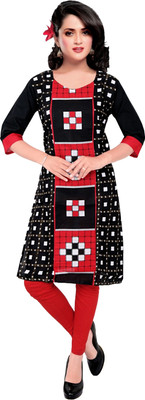 ARTFULTHREADS Women Printed, Geometric Print A-line Kurta(Multicolor)