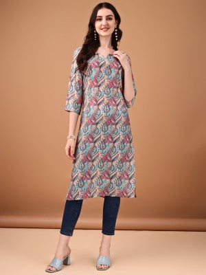 ANOUK Women Printed Straight Kurta(Multicolor)