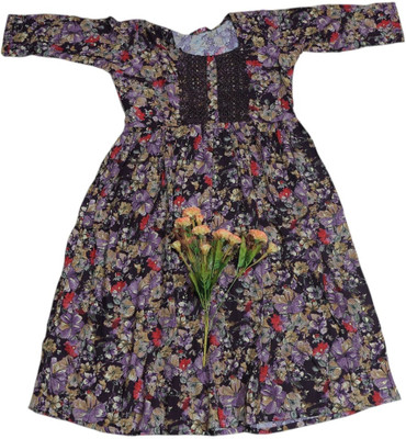 ANNAMALAIYAR TEX Women Floral Print Anarkali Kurta(Multicolor)