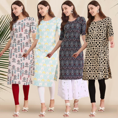1 Stop Fashion Women Printed A-line Kurta(Multicolor)