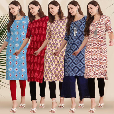 EthnicBasket Women Printed A-line Kurta(Multicolor)