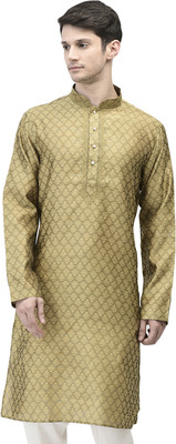 SG LEMAN Men Self Design Straight Kurta(Light Green)