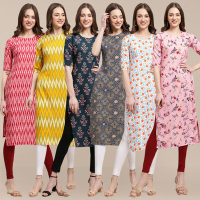 EthnicBasket Women Printed A-line Kurta(Multicolor)