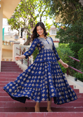 AASHLEY Flared/A-line Gown(Blue)