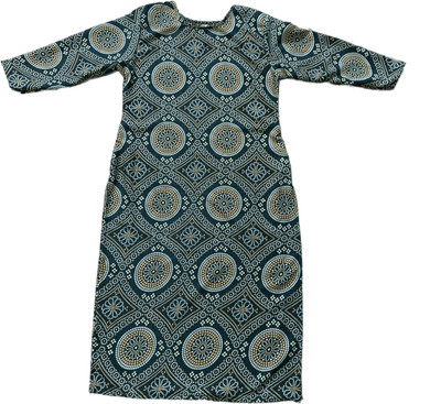 ANITA LYCRA Women Printed Straight Kurta(Green)