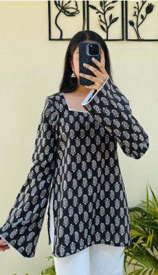 CLOTHI FAB Women Printed, Geometric Print Straight Kurta(Pink)