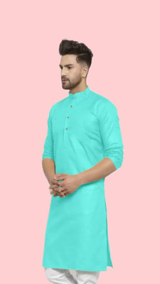 Anuj Fashion Men Solid A-line Kurta(Green)