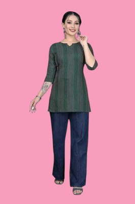 Texpa Fashionqw Women Solid A-line Kurta(Green)