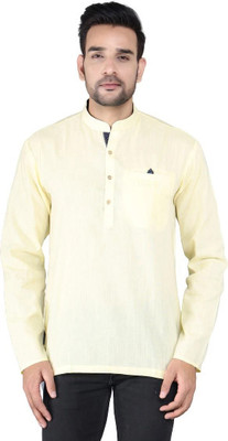JEXI Men Self Design Straight Kurta(Light Green)