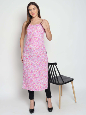 KAUTAQII Women Printed Straight Kurta(Multicolor)
