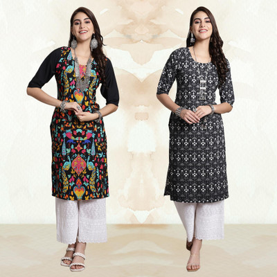 Moda Rapido Women Printed A-line Kurta(Multicolor)