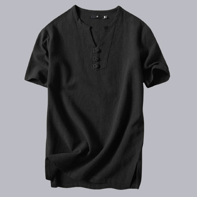 Super Westan Men Solid Straight Kurta(Black)