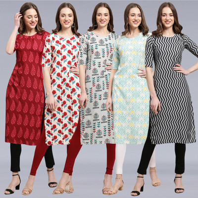 1 Stop Fashion Women Printed A-line Kurta(Multicolor)