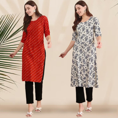 1 Stop Fashion Women Printed A-line Kurta(Multicolor)