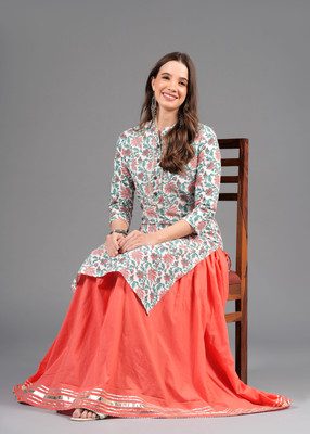 JFT Jaipur Fabtex Women Printed Straight Kurta(Pink)