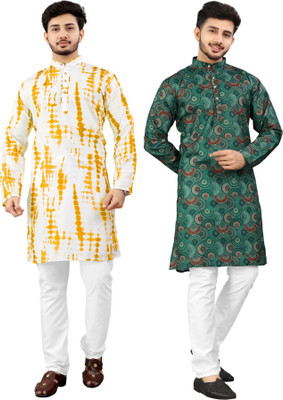 DHASU TRENDZ Men Printed Straight Kurta(Multicolor)