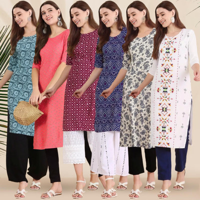 EthnicBasket Women Printed A-line Kurta(Multicolor)