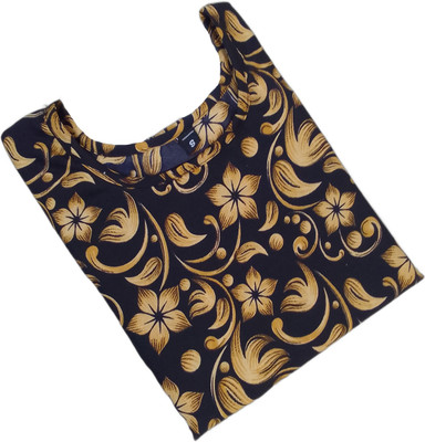SANJUGARMENT Women Printed Straight Kurta(Black, Brown)