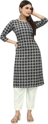 Maridiifashion Women Self Design Straight Kurta(Black)